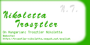 nikoletta trosztler business card